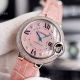 New Cartier Ballon Bleu 33mm With Diamonds Bezel Pink Dial Pink Leather Strap Copy Watch (4)_th.jpg